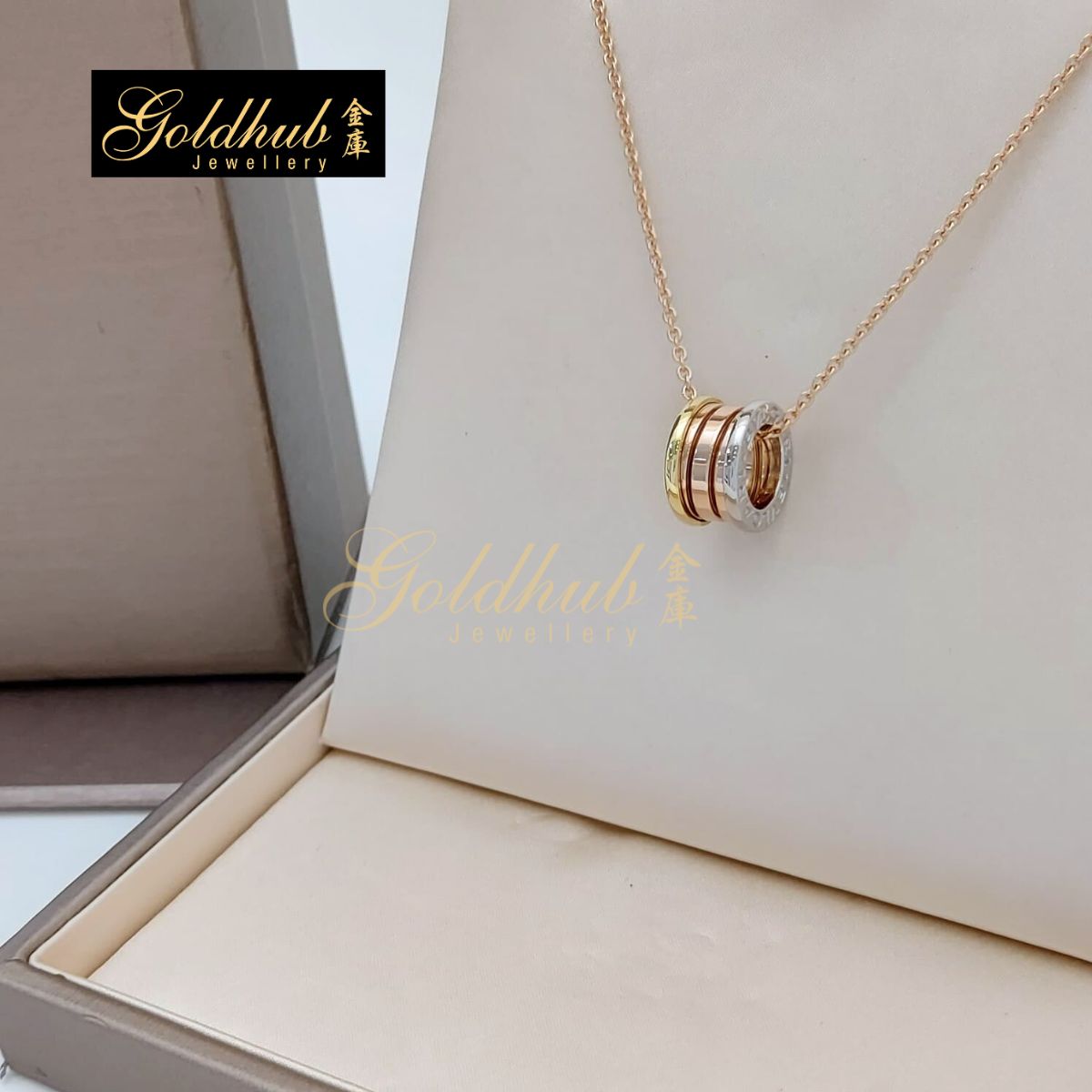 Bvlgari B.zero1 Necklace in Rose, White and Yellow Gold