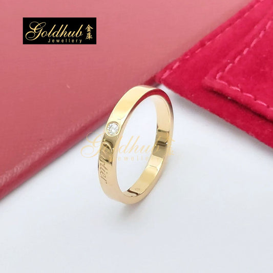 Cartier C de Cartier Wedding Ring, 3mm, 1 Diamond in Rose Gold, Size 57