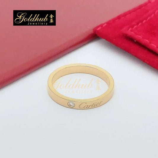 Cartier C de Cartier Wedding Ring, 3mm, 1 Diamond in Rose Gold, Size 57