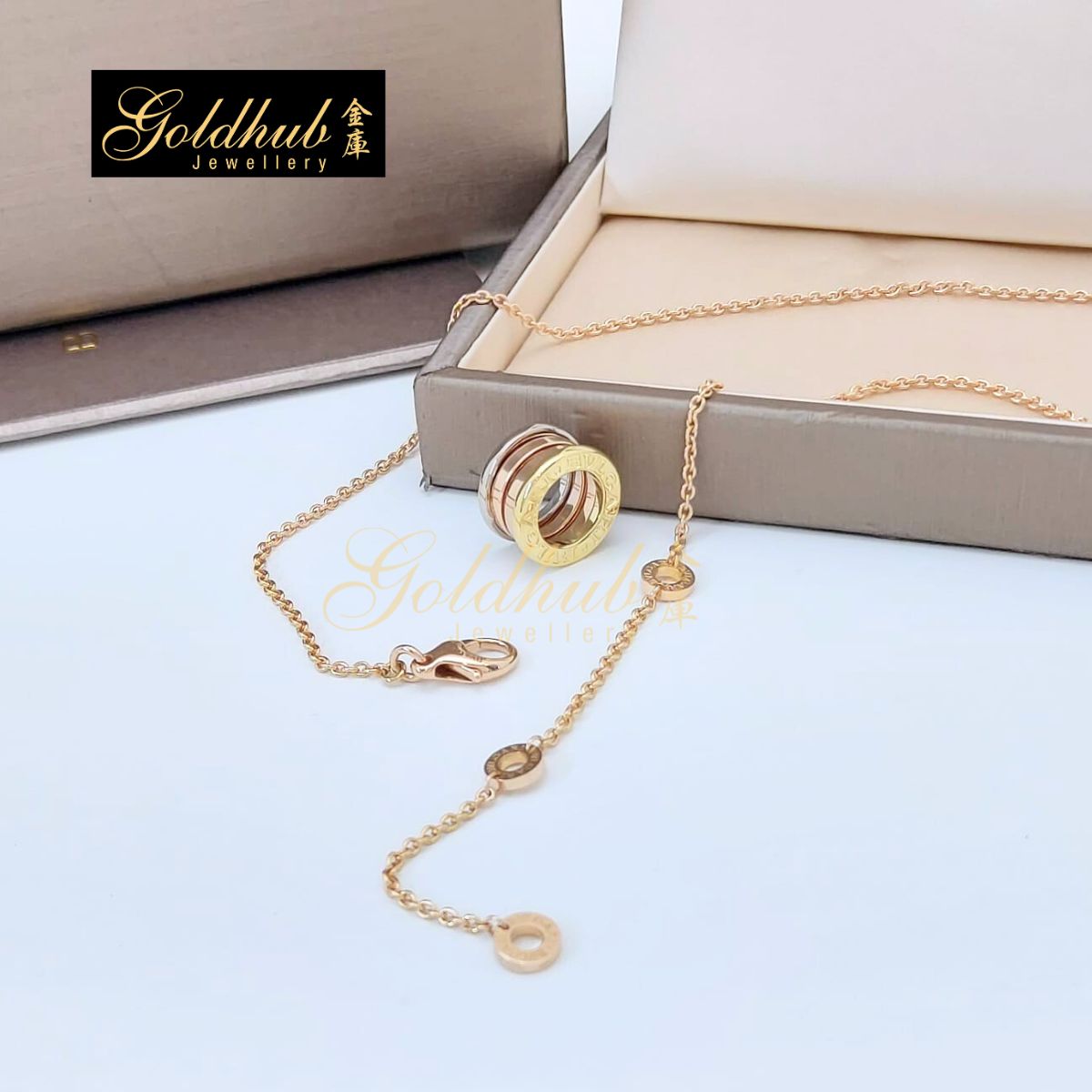 Bvlgari B.zero1 Necklace in Rose, White and Yellow Gold