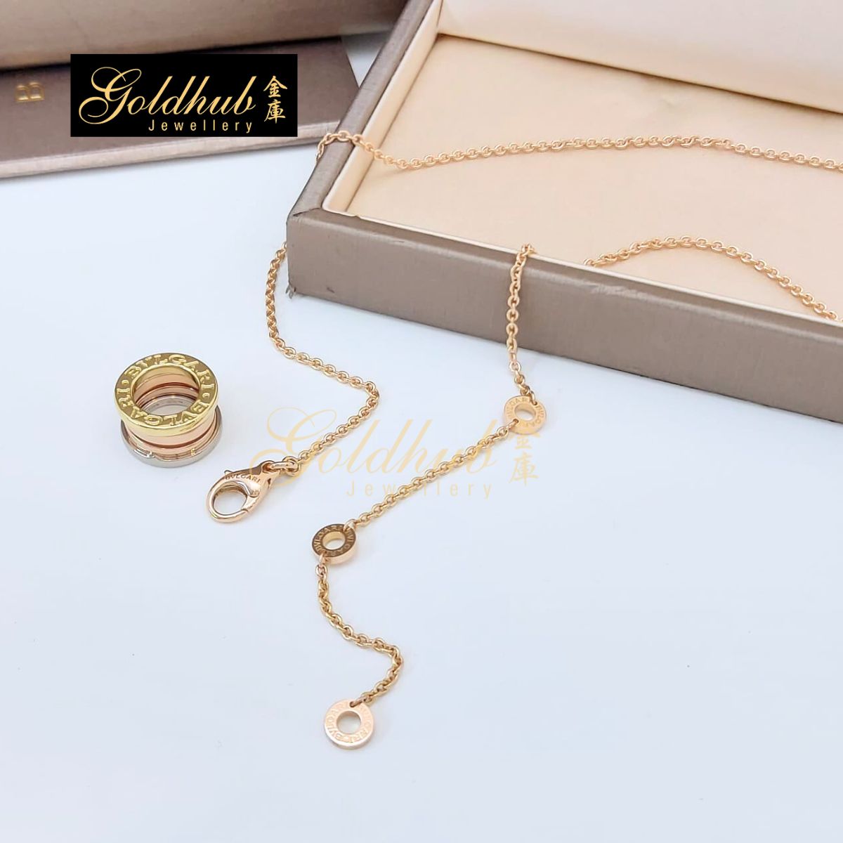 Bvlgari B.zero1 Necklace in Rose, White and Yellow Gold