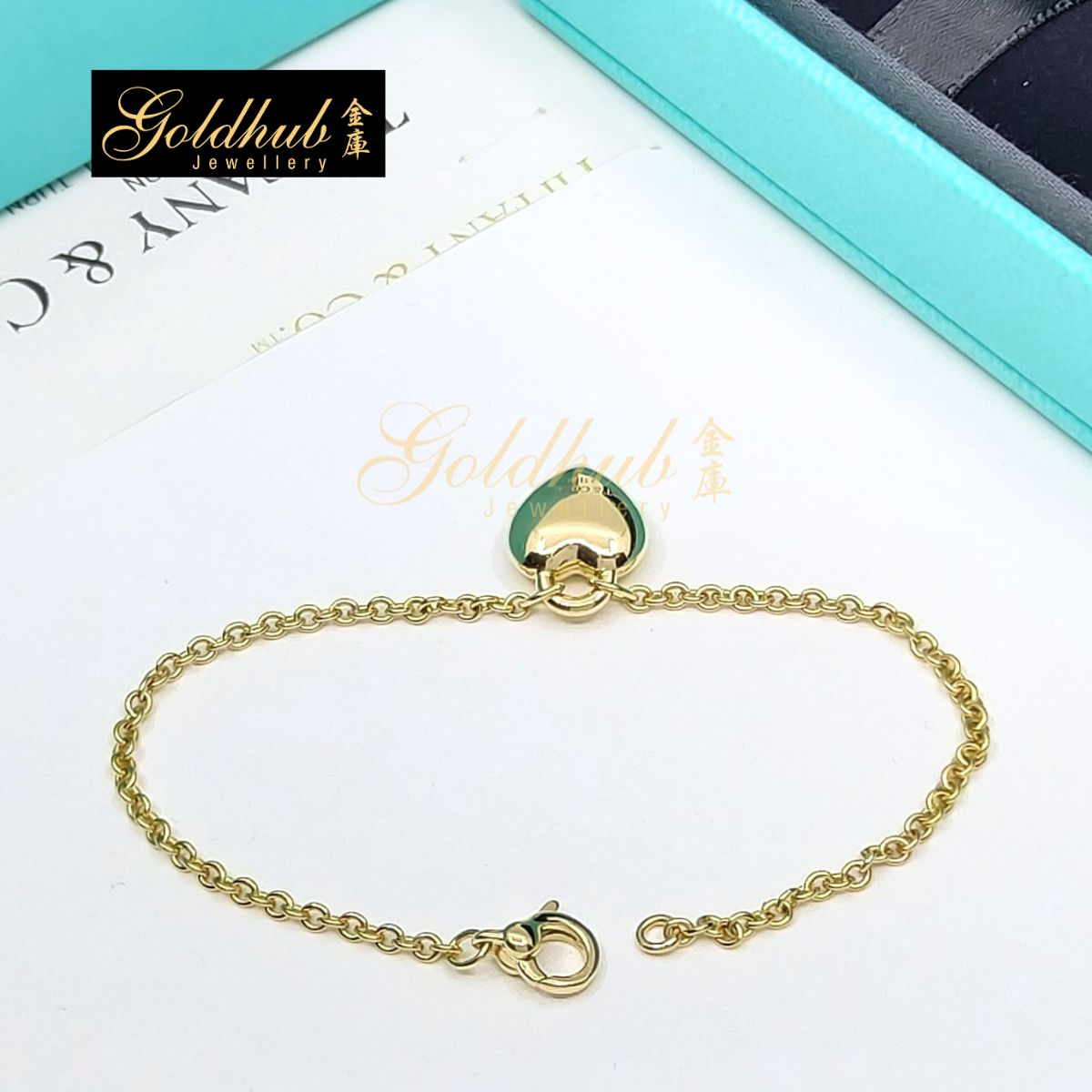 Tiffany & Co Return to Tiffany Full Heart Bracelet in Yellow Gold, Size M