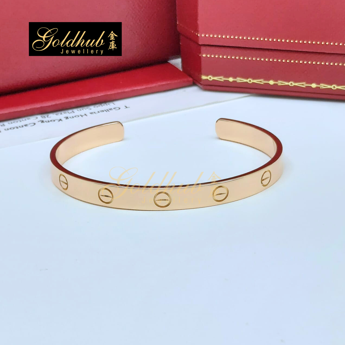 Cartier Love Cuff Bracelet, Open Model in Rose Gold, Size 18