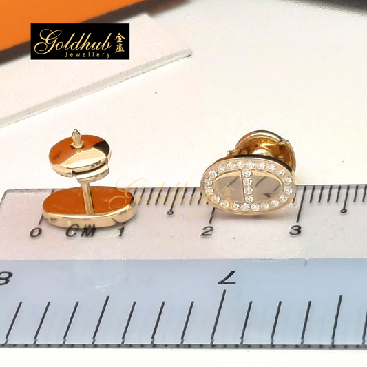 Hermes Chaine D'ancre Contour Stud Earrings in Rose Gold