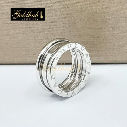 Bvlgari B.zero1 3 Band Ring in White Gold, Size 50
