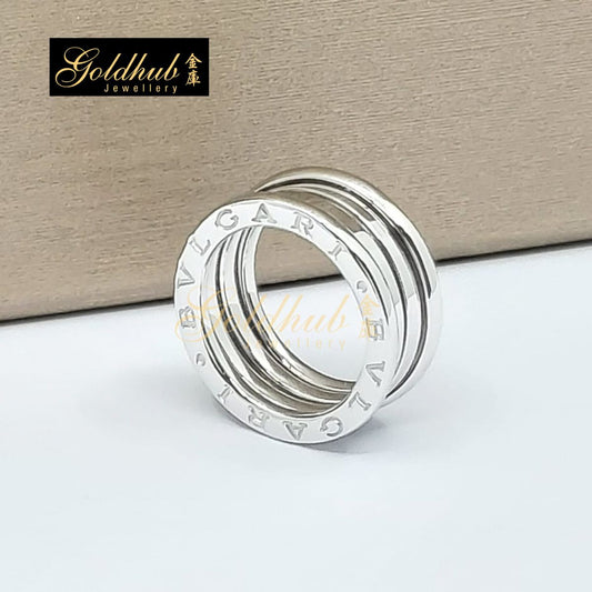 Bvlgari B.zero1 3 Band Ring in White Gold, Size 50