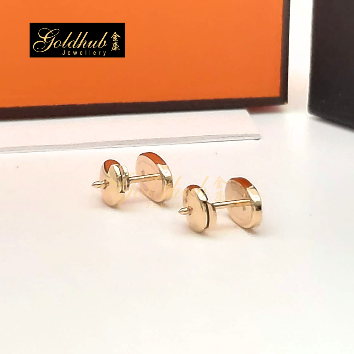 [Reserved] Hermes Chaine D'ancre Contour Stud Earrings in Rose Gold