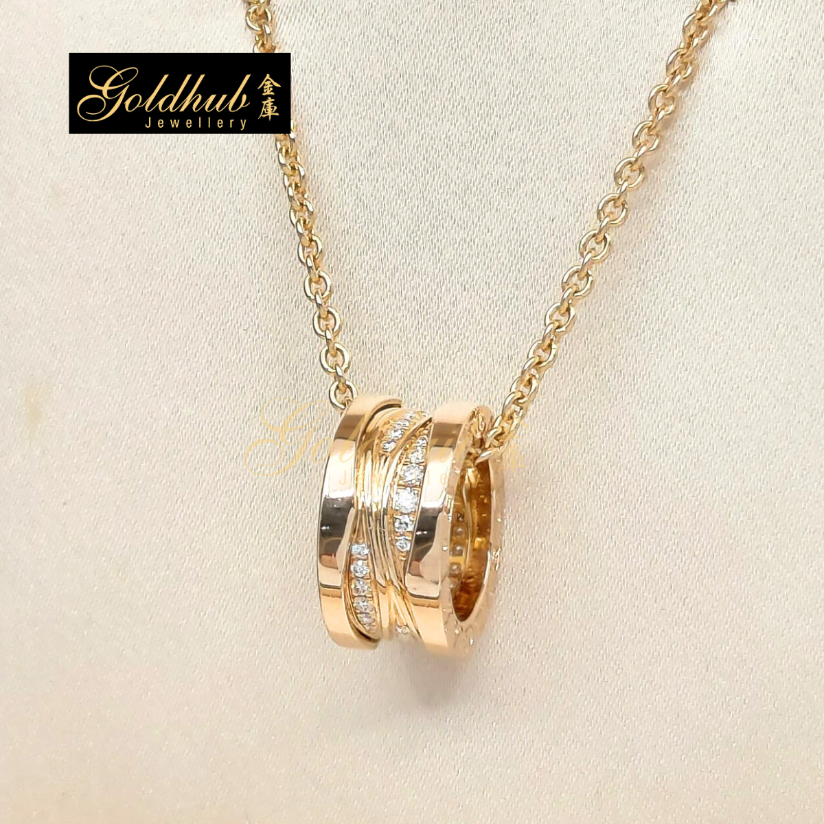 Bvlgari B.zero1 Design Legend Diamonds Necklace in Rose Gold