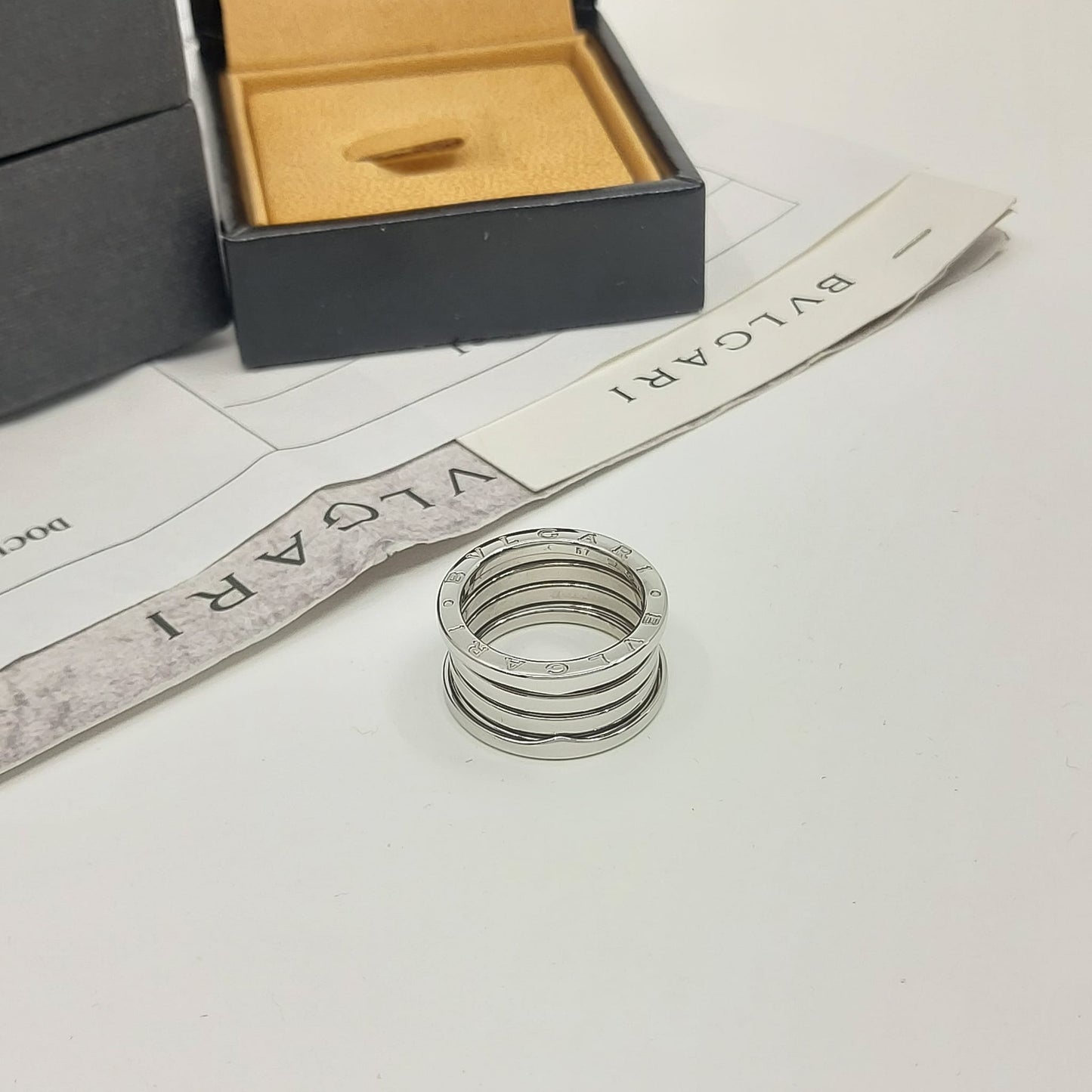 Bulgari B.zero1 4 Band Ring in White Gold, Size 57