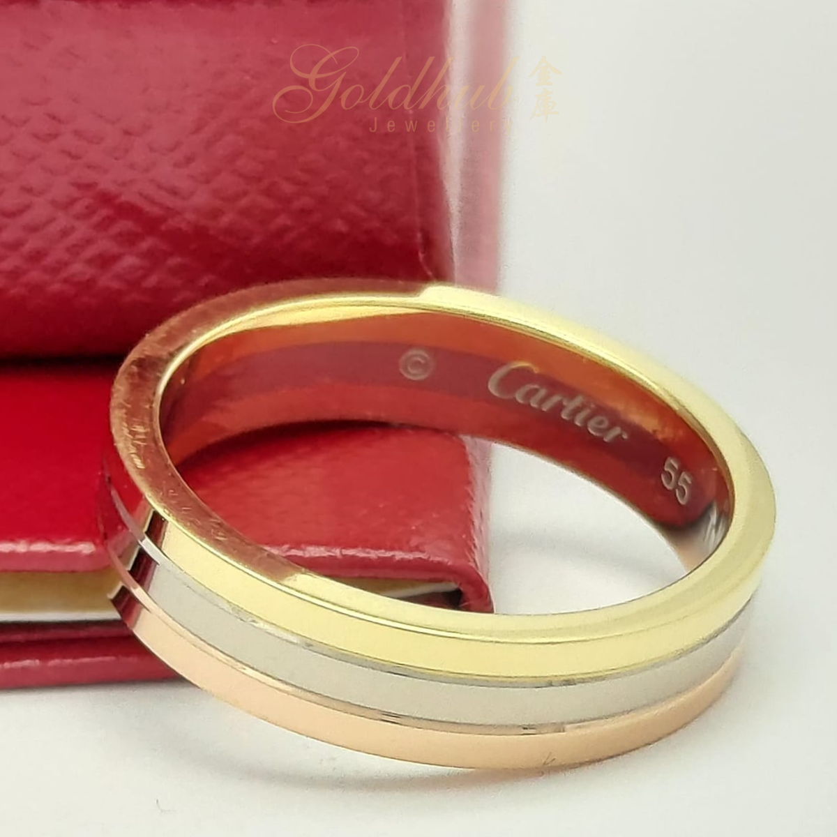18k Pre-loved Vendome Louis Cartier Ring in Tri-colour Gold