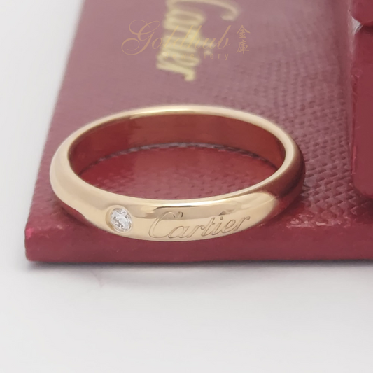 18K Pre-loved Cartier C De Cartier Wedding Diamond Ring in Rose Gold