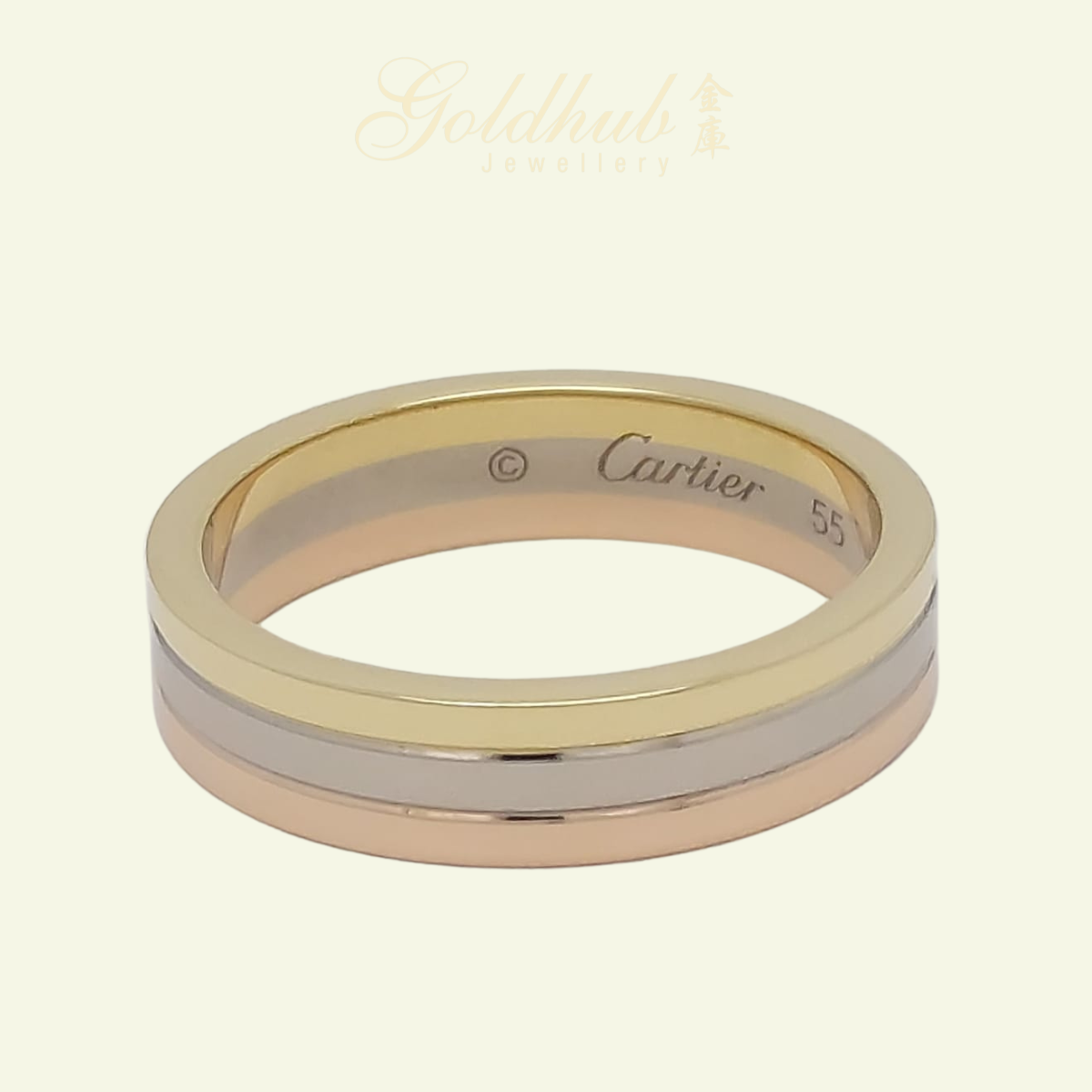 [RELOCATION SALES] 18k Pre-loved Vendome Louis Cartier Ring in Tri-colour Gold