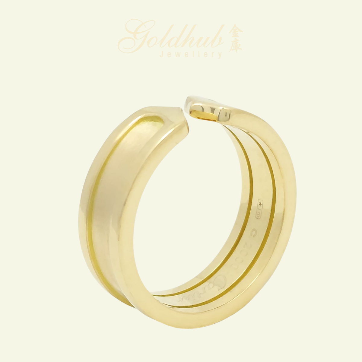 18k Pre-loved Cartier 2C Ring in Yellow Gold