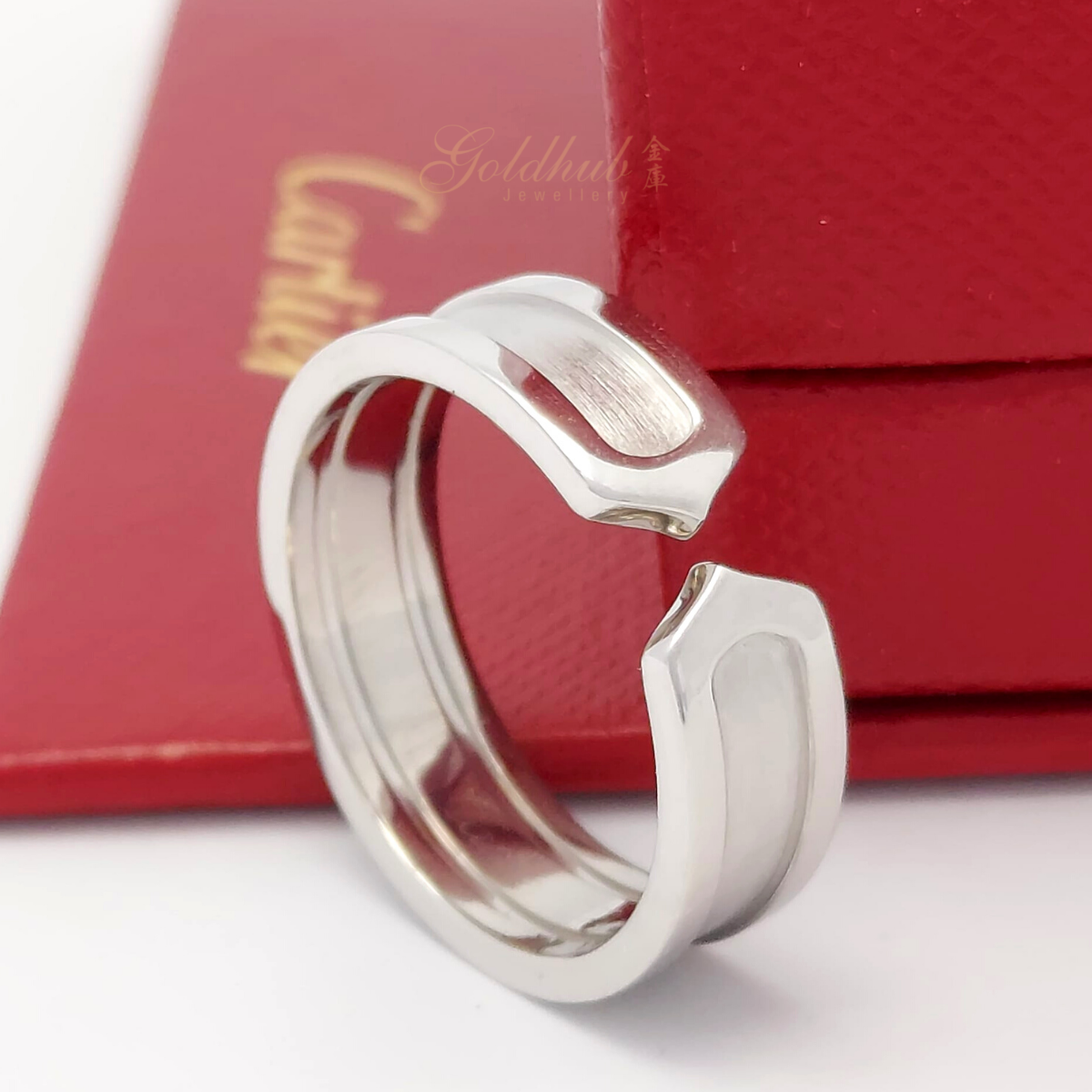 18k Pre-loved Cartier 2C Ring in White Gold
