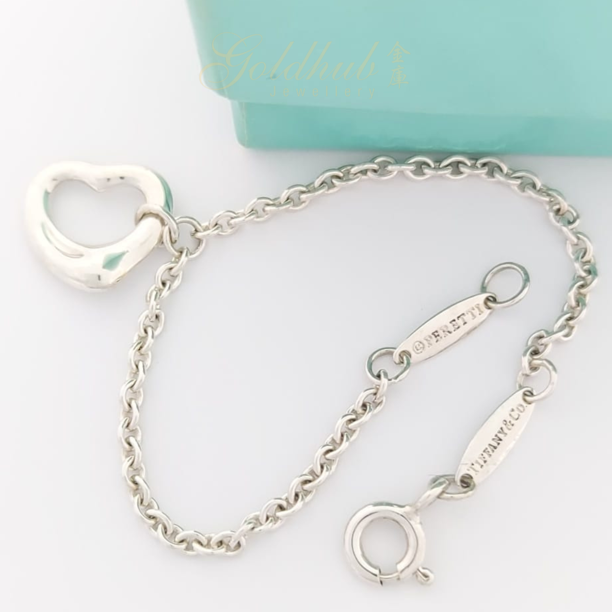 925 Pre-loved Tiffany Elsa Peretti Open Heart bracelet in Sterling Silver