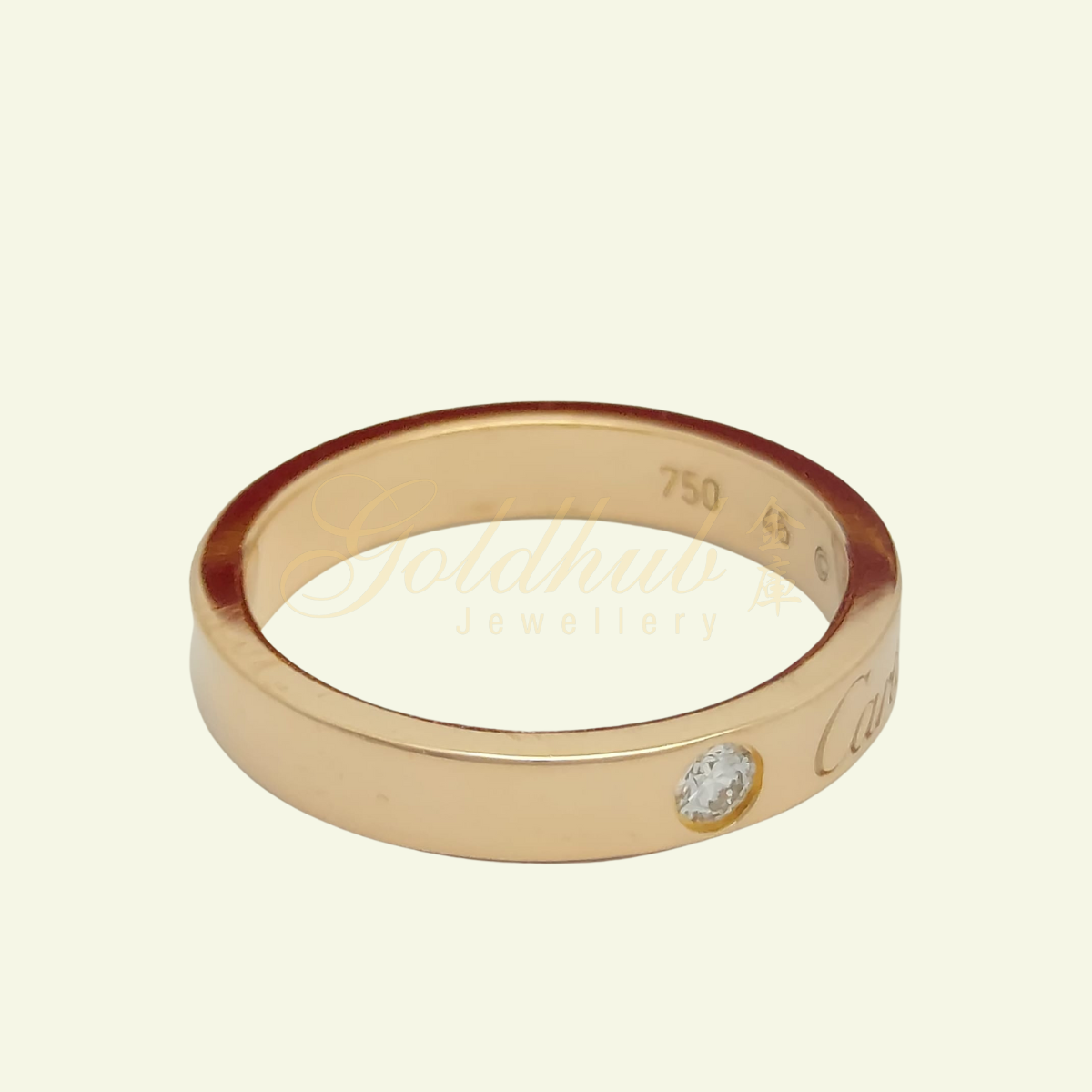 18k Pre-loved Cartier C De Cartier Wedding Diamond Ring in Rose Gold